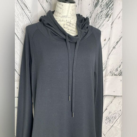 ATHLETA LONG SLEEVE HAYES HOODIE DRESS THUMBHOLES BLACK M - Picture 5 of 10